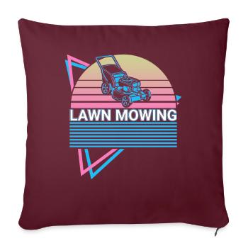 Rétro tonte de pelouse - Housse de coussin décorative 45 x 45 cm - bordeaux - Devant