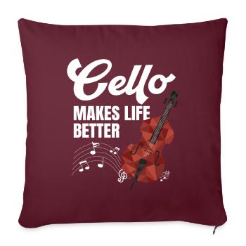 Violoncelle Drôle Cadeau Alto - Housse de coussin décorative 45 x 45 cm - bordeaux - Devant