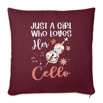 Violoncelle Drôle Cadeau Alto - Housse de coussin décorative 45 x 45 cm - bordeaux - Devant