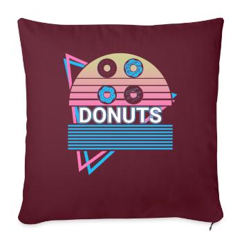 Donuts Retro Donut - Housse de coussin décorative 45 x 45 cm - bordeaux - Devant