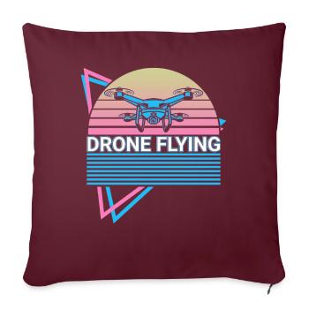Drone volant rétro Drone Pilote - Housse de coussin décorative 45 x 45 cm - bordeaux - Devant