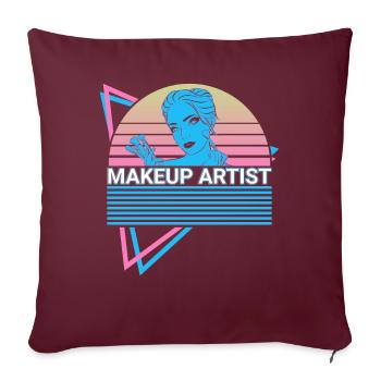 Maskenbildner Retro - Sofakissenbezug 45 x 45 cm - Burgunderrot - Vorne