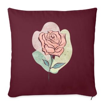Bohemian Aesthetic Red Rose Retro Pastel - Sofakissenbezug 45 x 45 cm - Burgunderrot - Vorne