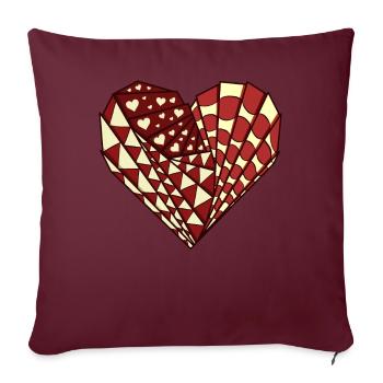 Avant-garde Esthétique Coeur Weirdcore Hippie - Housse de coussin décorative 45 x 45 cm - bordeaux - Devant