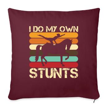 Chevaux Saut Je fais mes propres étourdissements - Housse de coussin décorative 45 x 45 cm - bordeaux - Devant