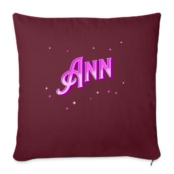 Ann nom personnalisé - Housse de coussin décorative 45 x 45 cm - bordeaux - Devant