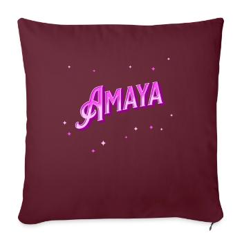 Nom Amaya personnalisé - Housse de coussin décorative 45 x 45 cm - bordeaux - Devant