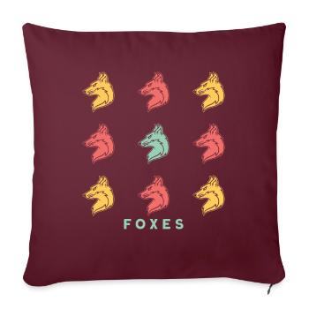 Foxes Fuchs Tier Rotfuchs - Sofakissenbezug 45 x 45 cm - Burgunderrot - Vorne