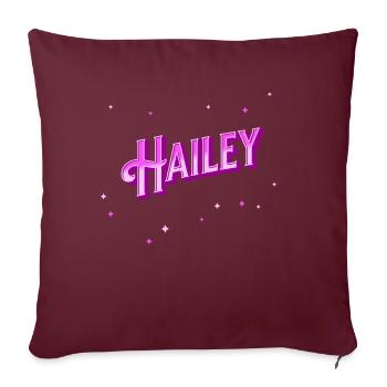 Hailey Namen personalisiert - Sofakissenbezug 45 x 45 cm - Burgunderrot - Vorne
