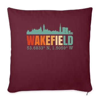 Wakefield Royaume-Uni Skyline - Housse de coussin décorative 45 x 45 cm - bordeaux - Devant