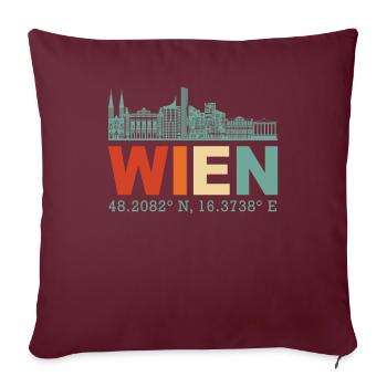 Vienne Autriche Skyline - Housse de coussin décorative 45 x 45 cm - bordeaux - Devant