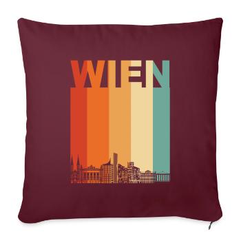 Vienne Autriche Skyline - Housse de coussin décorative 45 x 45 cm - bordeaux - Devant