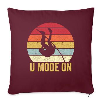 Drôle de saut à la perche Saut à la perche Mode U sur Ret - Housse de coussin décorative 45 x 45 cm - bordeaux - Devant