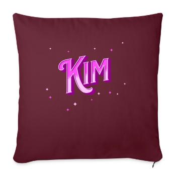 Kim Nom personnalisé - Housse de coussin décorative 45 x 45 cm - bordeaux - Devant