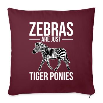 Les zèbres drôles ne sont que des poneys tigres - Housse de coussin décorative 45 x 45 cm - bordeaux - Devant