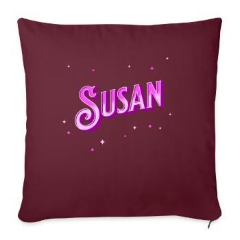 Le nom de Susan personnalisé - Housse de coussin décorative 45 x 45 cm - bordeaux - Devant