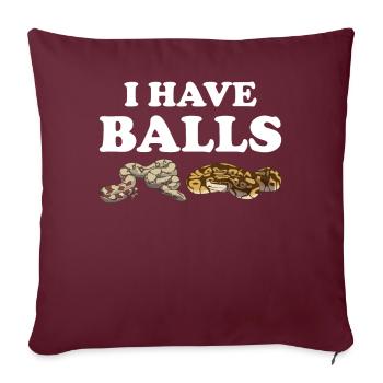 Drôle de boule Python Serpent - Housse de coussin décorative 45 x 45 cm - bordeaux - Devant