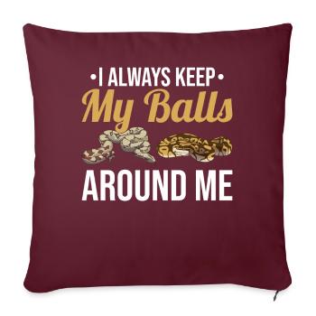 Drôle de boule Python Serpent - Housse de coussin décorative 45 x 45 cm - bordeaux - Devant