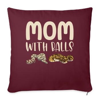 Drôle de boule Python Serpent - Housse de coussin décorative 45 x 45 cm - bordeaux - Devant
