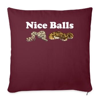 Drôle de boule Python Serpent - Housse de coussin décorative 45 x 45 cm - bordeaux - Devant