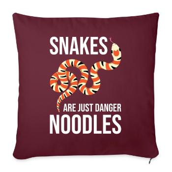 Les serpents ne sont que des nouilles dangereuses - Housse de coussin décorative 45 x 45 cm - bordeaux - Devant