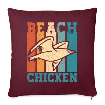 Mouette mouette Poulet de plage Rétro drôle - Housse de coussin décorative 45 x 45 cm - bordeaux - Devant