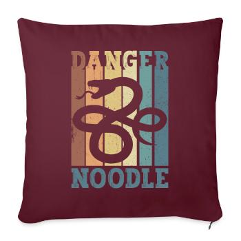 Snake Danger Noodle Rétro - Housse de coussin décorative 45 x 45 cm - bordeaux - Devant