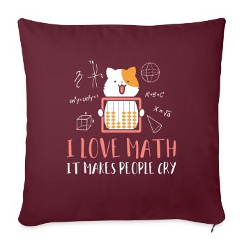 I Love Math Mathe Kätzchen Katzen - Sofakissenbezug 45 x 45 cm - Burgunderrot - Vorne