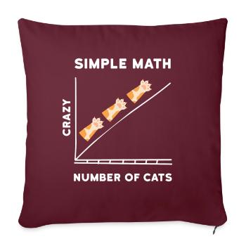 Simple Math Mathe Kätzchen Katzen - Sofakissenbezug 45 x 45 cm - Burgunderrot - Vorne