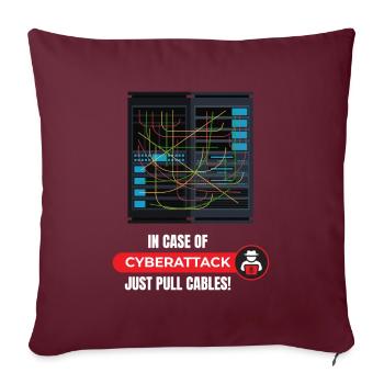 In Case Of Cyberattack Informatiker - Sofakissenbezug 45 x 45 cm - Burgunderrot - Vorne