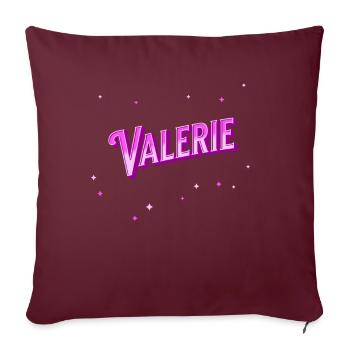 Valérie nom personnalisé - Housse de coussin décorative 45 x 45 cm - bordeaux - Devant