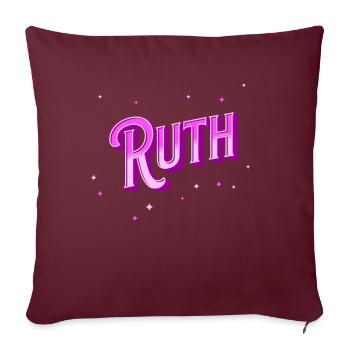 Ruth Namen personalisiert - Sofakissenbezug 45 x 45 cm - Burgunderrot - Vorne