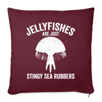Les drôles de méduses ne sont que des gommes de mer avares - Housse de coussin décorative 45 x 45 cm - bordeaux - Devant