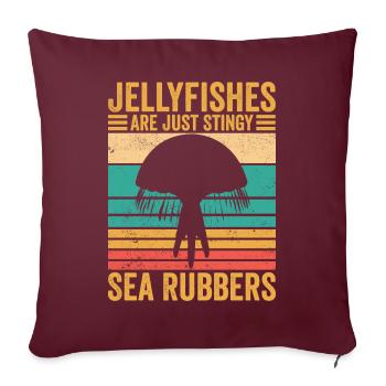 Les méduses drôles ne sont que des gommes de mer avares Retr - Housse de coussin décorative 45 x 45 cm - bordeaux - Devant