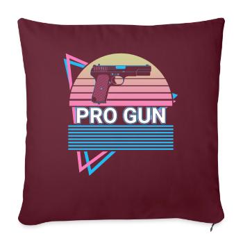 Pro Gun Rétro - Housse de coussin décorative 45 x 45 cm - bordeaux - Devant