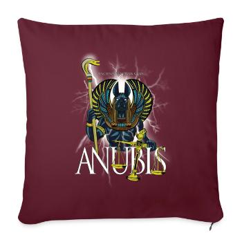 Anubis altägyptischer Gott Geschenk - Sofakissenbezug 45 x 45 cm - Burgunderrot - Vorne
