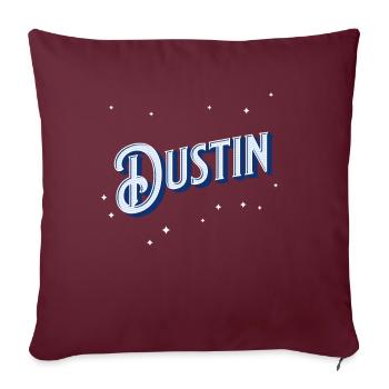 Nom Dustin personnalisé - Housse de coussin décorative 45 x 45 cm - bordeaux - Devant