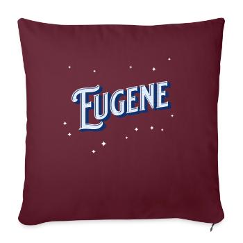 Nom Eugene personnalisé - Housse de coussin décorative 45 x 45 cm - bordeaux - Devant