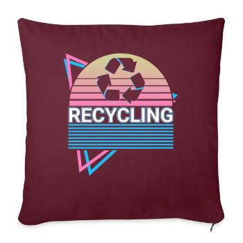 Recycling Recyceln Retro - Sofakissenbezug 45 x 45 cm - Burgunderrot - Vorne