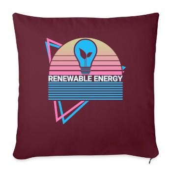 Erneuerbare Energie Saubere Energie Retro - Sofakissenbezug 45 x 45 cm - Burgunderrot - Vorne