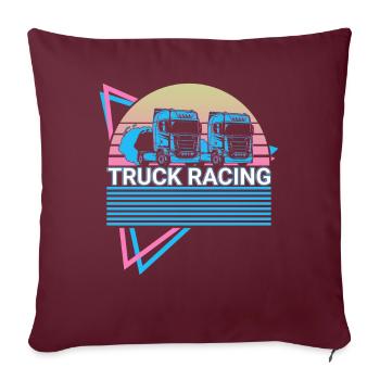 Truck Racing Truck Racer Retro - Housse de coussin décorative 45 x 45 cm - bordeaux - Devant