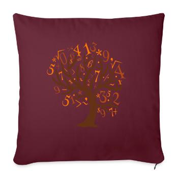 Mathebaum Mathe Baum Mathematik - Sofakissenbezug 45 x 45 cm - Burgunderrot - Vorne