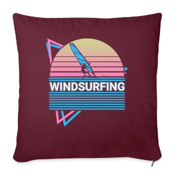 Windsurfen Windsurfer Retro - Sofakissenbezug 45 x 45 cm - Burgunderrot - Vorne