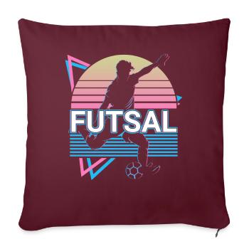 Joueur de futsal rétro - Housse de coussin décorative 45 x 45 cm - bordeaux - Devant