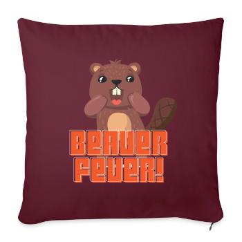 Beaver Fever! Biber Tanzen - Sofakissenbezug 45 x 45 cm - Burgunderrot - Vorne