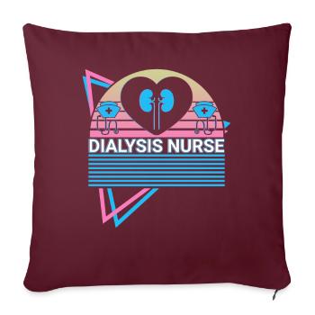 Infirmière en dialyse Rétro - Housse de coussin décorative 45 x 45 cm - bordeaux - Devant