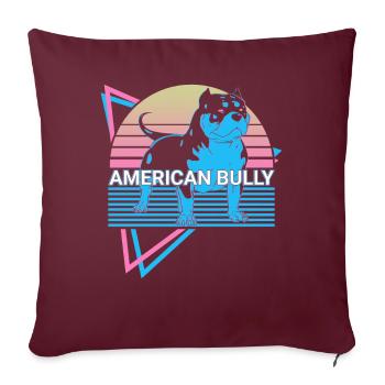 American Bully Retro - Housse de coussin décorative 45 x 45 cm - bordeaux - Devant
