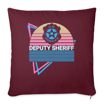 Shérif adjoint Rétro - Housse de coussin décorative 45 x 45 cm - bordeaux - Devant