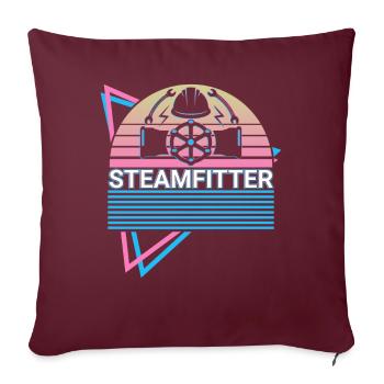 Installateur de vapeur Installateur de vapeur rétro - Housse de coussin décorative 45 x 45 cm - bordeaux - Devant