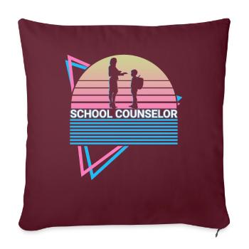 Conseiller scolaire Conseil d’école Rétro - Housse de coussin décorative 45 x 45 cm - bordeaux - Devant